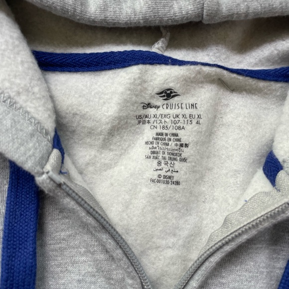 Vintage 90’s Disney Cruise Line Embroidered Striped Zip-Up Hoodie - Picture 4 of 12